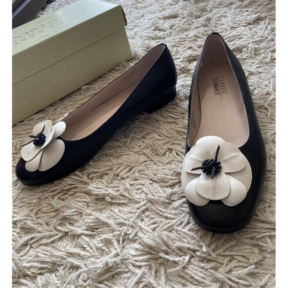 Slip On Shoes Camellia Daisy Floral Ballet Flats 8.5 M Classic Elements Black - Picture 7 of 8